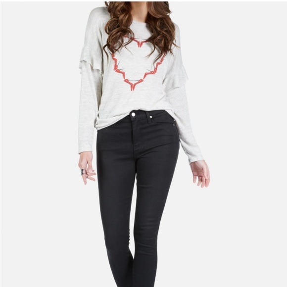 LAUREN MOSHI LIGHTWEIGHT KNIT PULLOVER SWEATER HEART STILETTOS 👠 PRINT SZ S - Picture 6 of 11